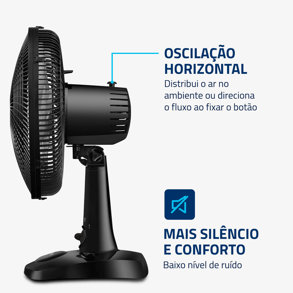 Ventilador de Mesa Mondial 30cm Super Power II Preto NVSP-30-B2 - 220 Volts - Image 5